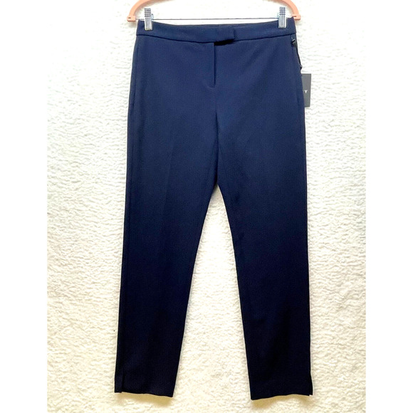 DKNY Pants Womens Small Blue Straight Leg Mid Rise Pockets Trousers Casual - Picture 1 of 10